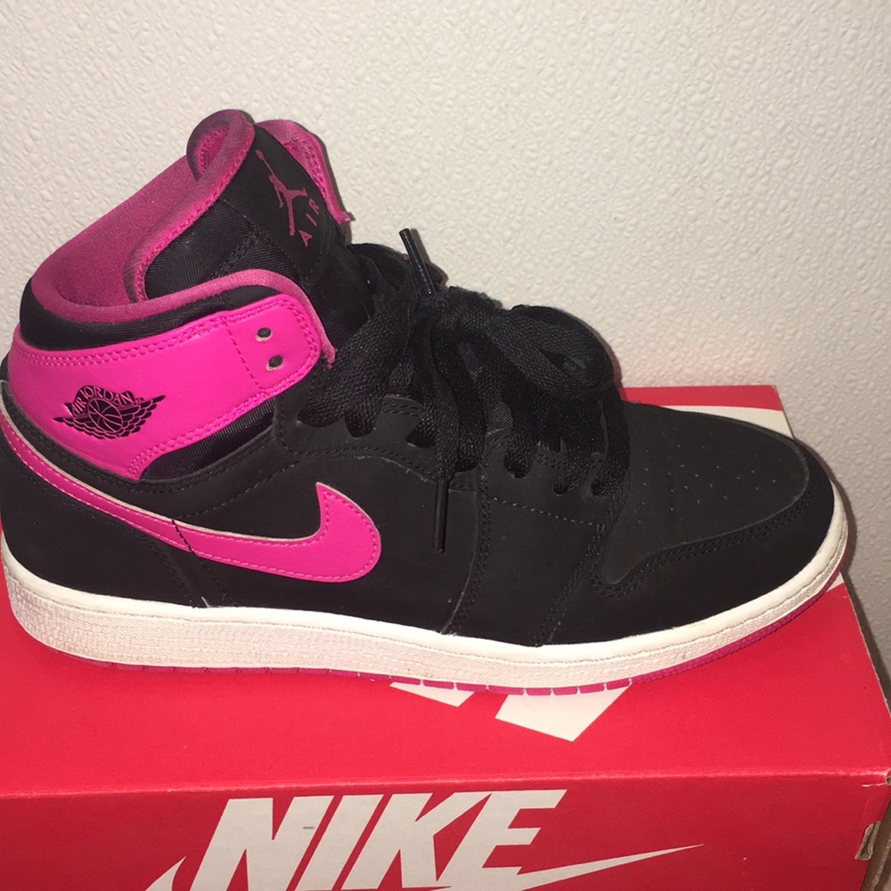Hot pink Air Jordan’s sneakers